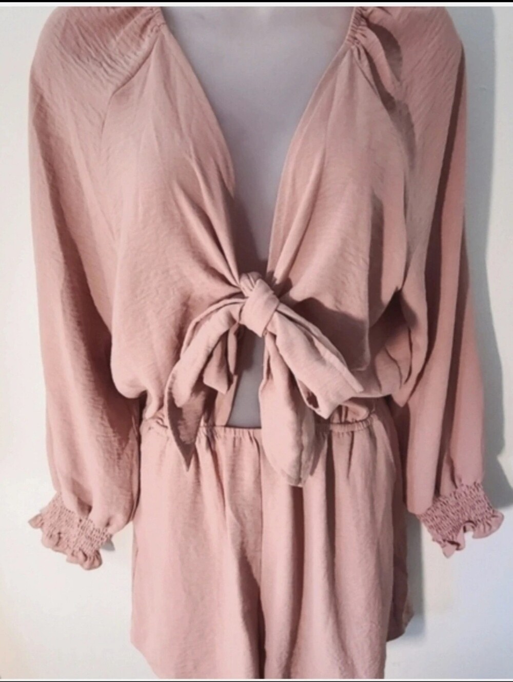 Amazon Essentials Rose Pink Tie-Front Jumpsuit